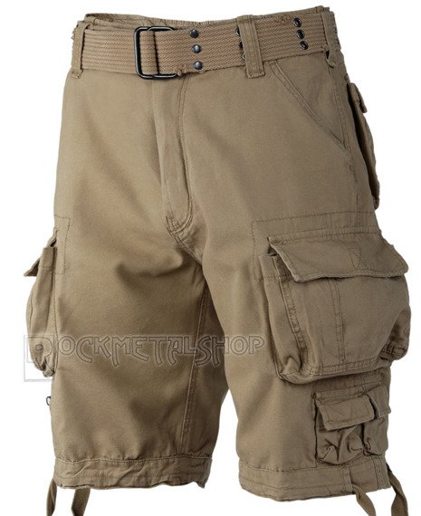 spodnie bojówki krótkie SAVAGE VINTAGE SHORTS - BEIGE