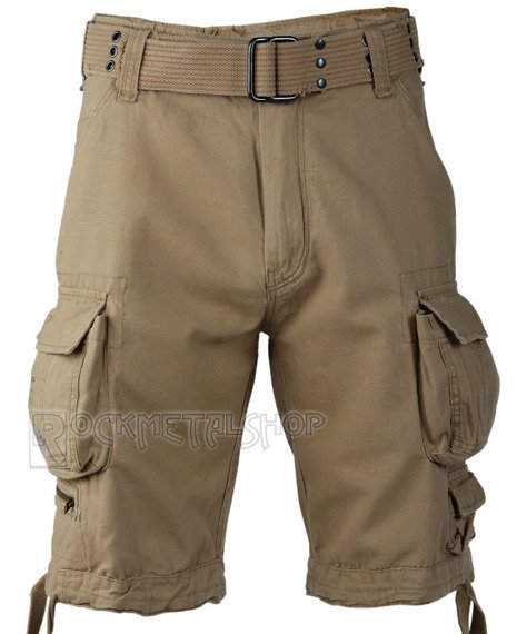 spodnie bojówki krótkie SAVAGE VINTAGE SHORTS - BEIGE