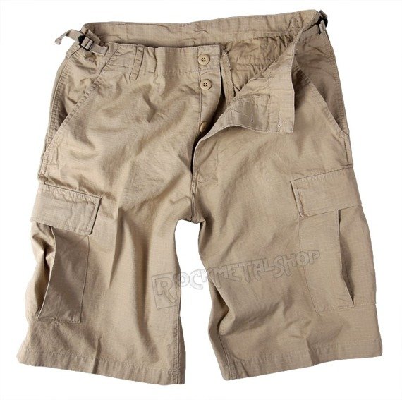 spodnie bojówki krótkie US BERMUDA RIP-STOP COTTON PREWASH KHAKI