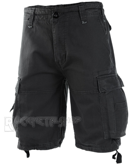 spodnie bojówki krótkie VINTAGE SHORTS - BLACK