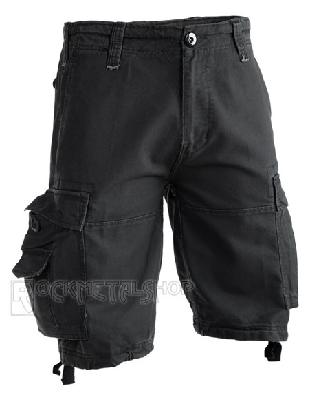 spodnie bojówki krótkie VINTAGE SHORTS - BLACK