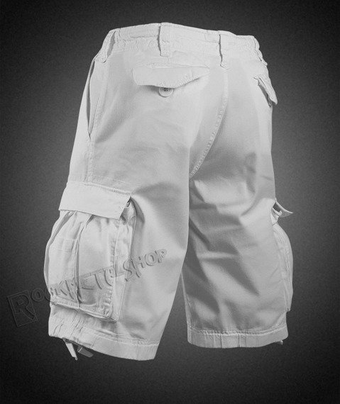 spodnie bojówki krótkie VINTAGE SHORTS - WHITE