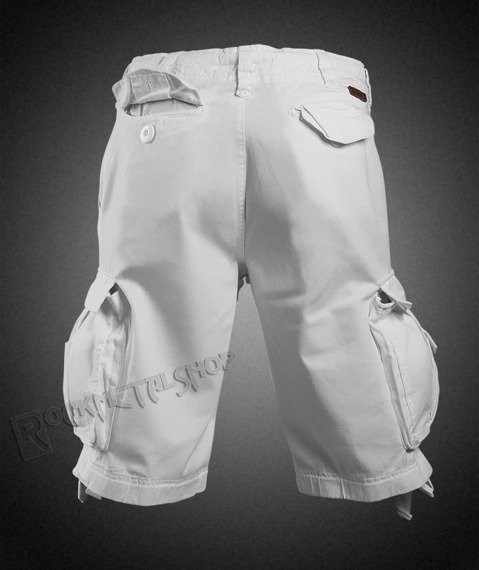 spodnie bojówki krótkie VINTAGE SHORTS - WHITE