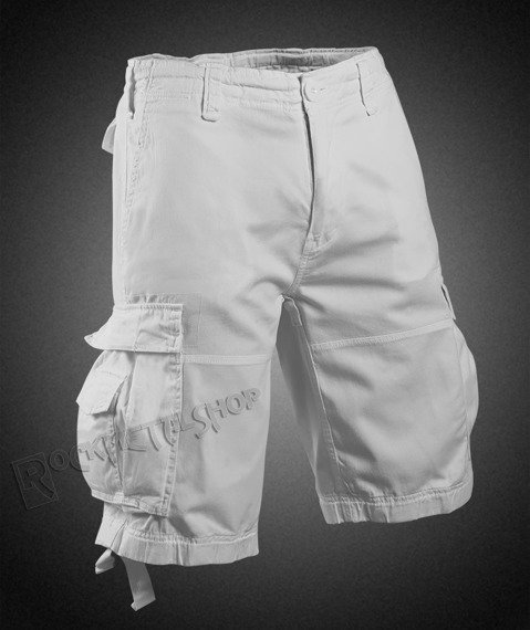 spodnie bojówki krótkie VINTAGE SHORTS - WHITE