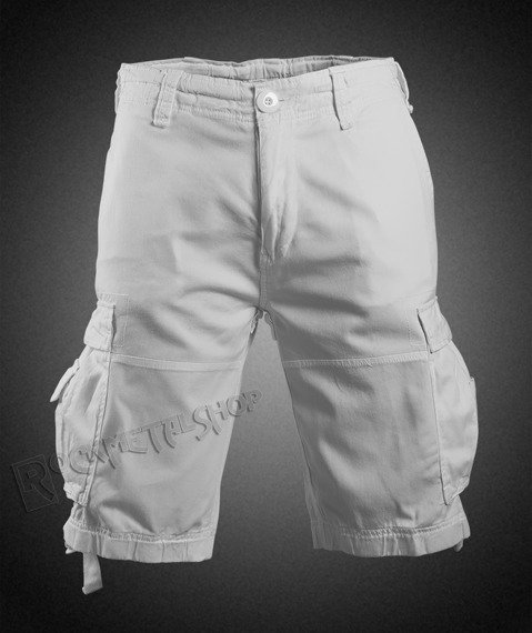 spodnie bojówki krótkie VINTAGE SHORTS - WHITE