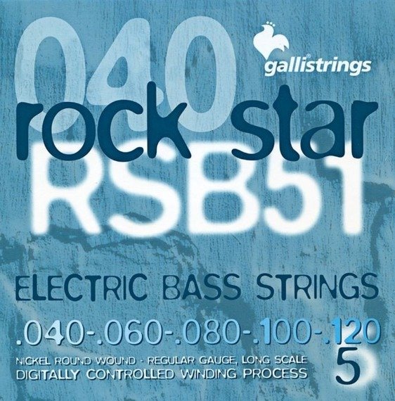 struny do gitary basowej 5str. GALLI STRINGS - ROCK STAR RSB51 NICKEL WOUND /040-120/