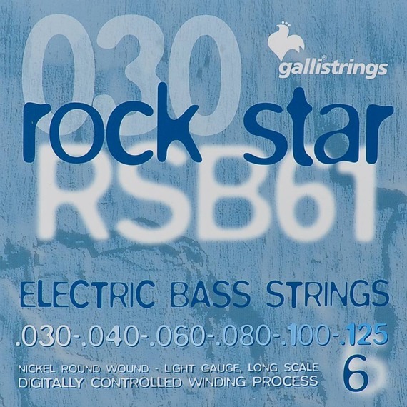 struny do gitary basowej 6str. GALLI STRINGS - ROCK STAR RSB61 NICKEL WOUND /030-125/