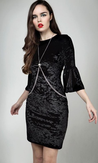 sukienka DISTURBIA - RITUAL VELVET BLACK