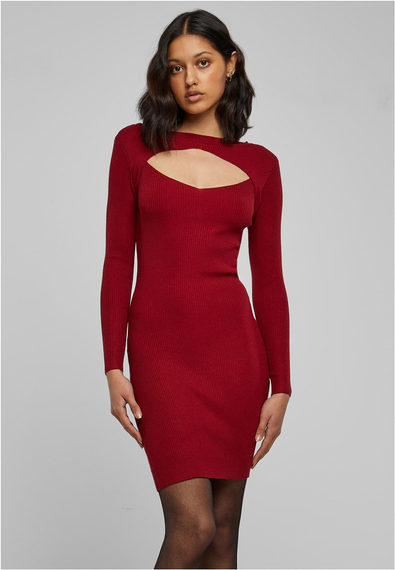 sukienka LADIES CUT OUT DRESS burgundy