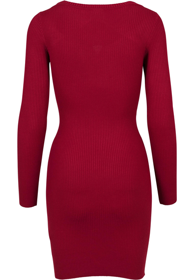 sukienka LADIES CUT OUT DRESS burgundy