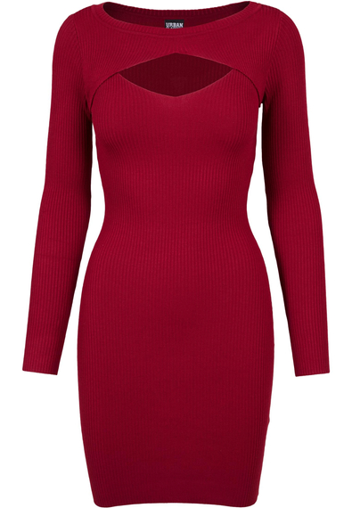 sukienka LADIES CUT OUT DRESS burgundy