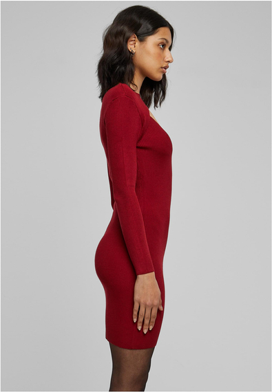 sukienka LADIES CUT OUT DRESS burgundy