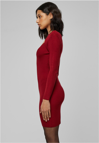 sukienka LADIES CUT OUT DRESS burgundy