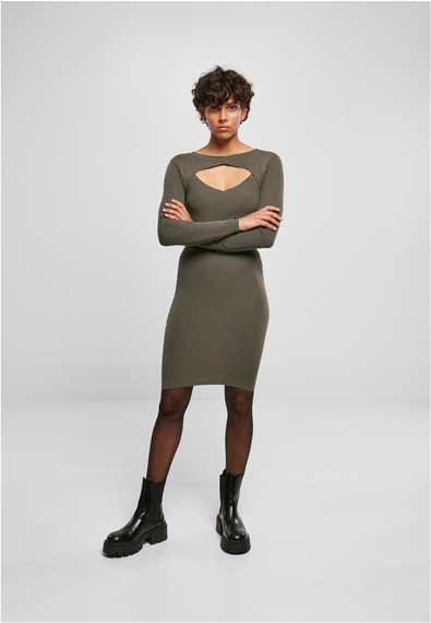 sukienka LADIES CUT OUT DRESS olive