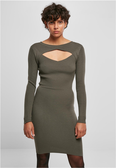 sukienka LADIES CUT OUT DRESS olive