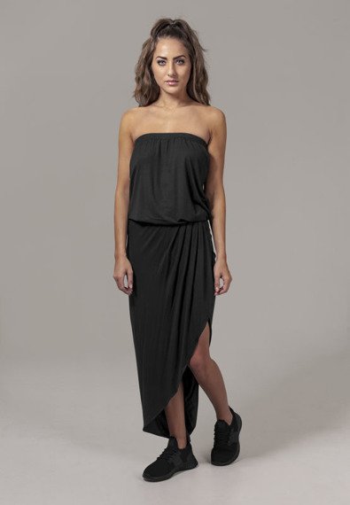 sukienka LADIES VISCOSE BANDEAU DRESS black