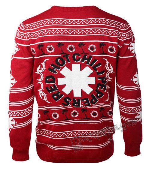 sweter świąteczny RED HOT CHILI PEPPERS - PALM TREES UGLY XMAS SWEATER