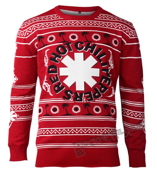 sweter świąteczny RED HOT CHILI PEPPERS - PALM TREES UGLY XMAS SWEATER