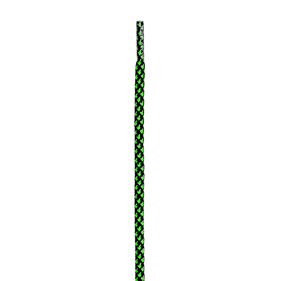 sznurowadła TUBELACES - BLACK/NEON GREEN (130 cm)