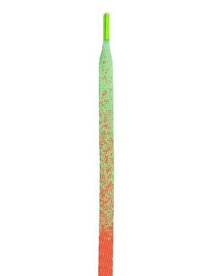 sznurowadła TUBELACES - GOLD FLAT SPLATTER NEON GREEN/RED (130 cm)
