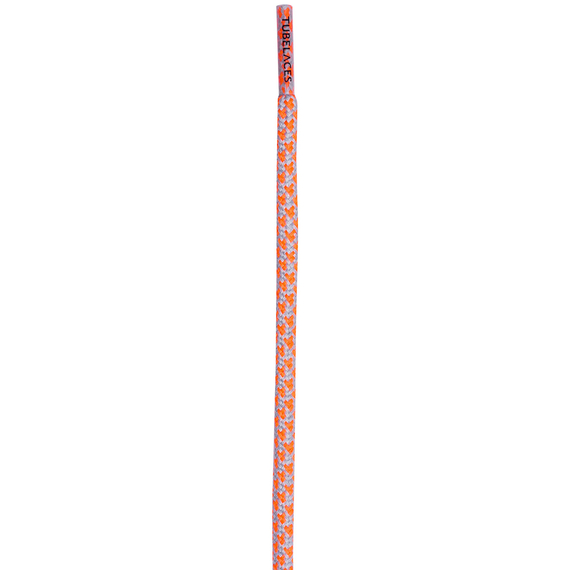 sznurowadła TUBELACES - GREY/NEON ORANGE (150 cm)