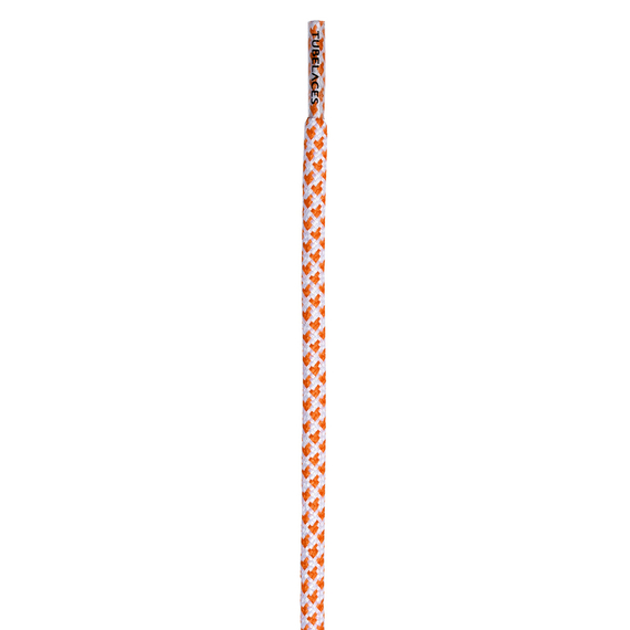 sznurowadła TUBELACES - WHITE/NEON ORANGE (130 cm)