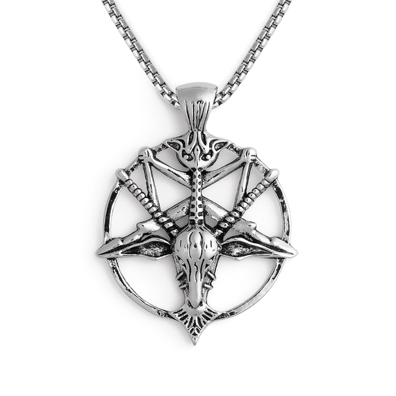 wisior PENTAGRAM BAPHOMET SILVER