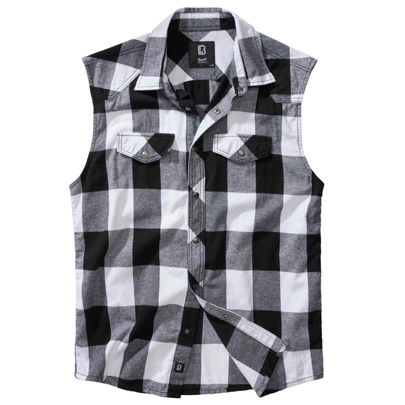 workshirt CHECKSHIRT SLEEVELESS white/black