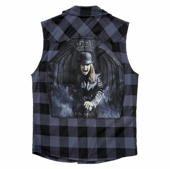 workshirt OZZY CHECKSHIRT SLEEVELESS black/grey