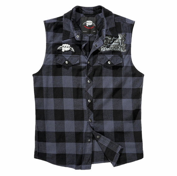 workshirt OZZY CHECKSHIRT SLEEVELESS black/grey