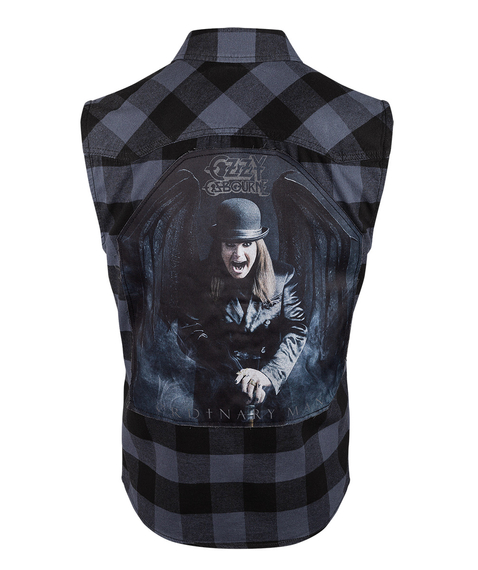 workshirt OZZY CHECKSHIRT SLEEVELESS black/grey