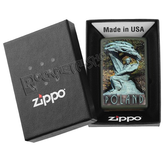 zapalniczka ZIPPO - CHOPIN MONUMENT GREEN MATTE