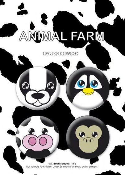 zestaw 4 przypinek ANIMAL FARM