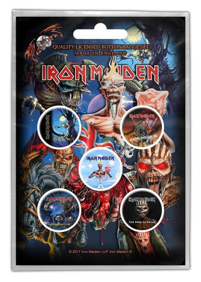 zestaw 5 szt. przypinek IRON MAIDEN - ALBUMS 