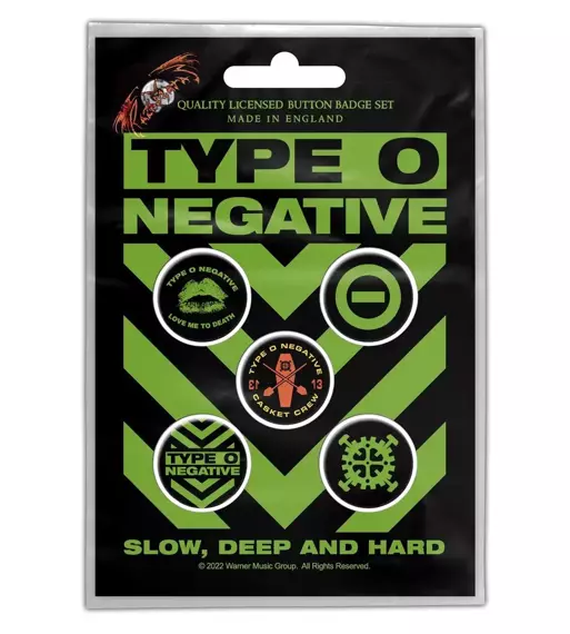 zestaw 5 szt. przypinek TYPE O NEGATIVE - SLOW, DEEP AND HARD