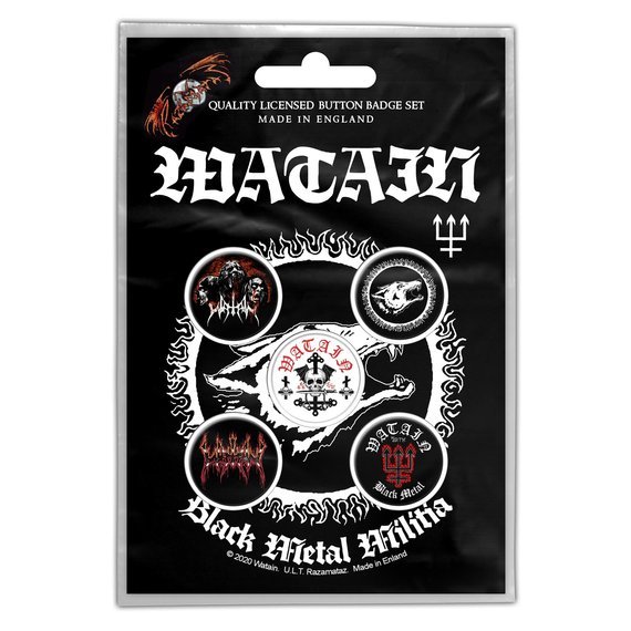 zestaw 5 szt. przypinek WATAIN - BLACK METAL MILITIA